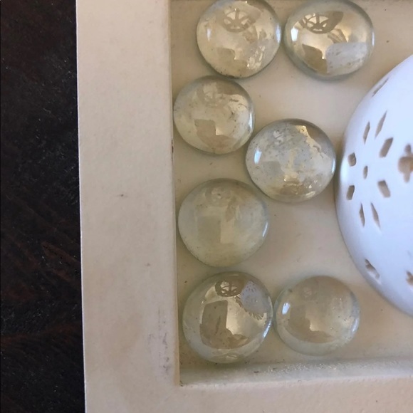 White Violets with tray - Picture 3 of 5